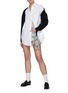 Figure View - Click To Enlarge - ALEXANDER WANG - Distressed Hem Bleached High Rise Denim Shorts