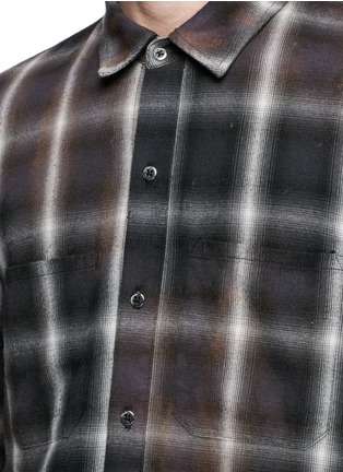 Detail View - Click To Enlarge - AMIRI - Spray check plaid flannel shirt