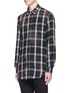 Front View - Click To Enlarge - AMIRI - Spray check plaid flannel shirt