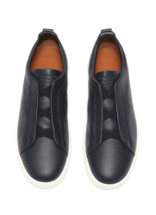 Detail View - Click To Enlarge - ERMENEGILDO ZEGNA - Triple Stitch Lace Leather Slip-on Sneakers
