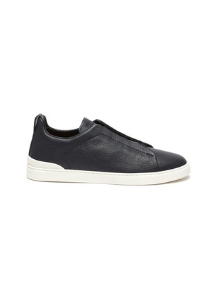 Main View - Click To Enlarge - ERMENEGILDO ZEGNA - Triple Stitch Lace Leather Slip-on Sneakers