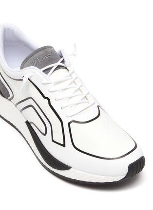 Detail View - Click To Enlarge - ERMENEGILDO ZEGNA - 'Piuma' Contrast Heel Counter Lace Up Sneakers