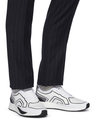 Figure View - Click To Enlarge - ERMENEGILDO ZEGNA - 'Piuma' Contrast Heel Counter Lace Up Sneakers