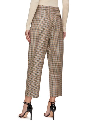 Back View - Click To Enlarge - STELLA MCCARTNEY - Cavalry' Checkered Pleated Wool Cropped Carrot Pants