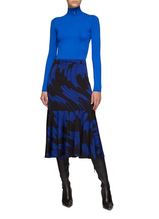 Figure View - Click To Enlarge - STELLA MCCARTNEY - Haya' Abstract Print Fitted And Flared Midi Skirt