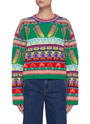 Main View - Click To Enlarge - STELLA MCCARTNEY - Keep-in-touch Intarsia Virgin Wool Jumper