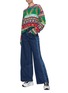 Figure View - Click To Enlarge - STELLA MCCARTNEY - Wide Leg Logo Side Stripe Jeans