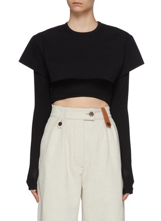 Main View - Click To Enlarge - JACQUEMUS - Le Double' Layer Cropped T-shirt