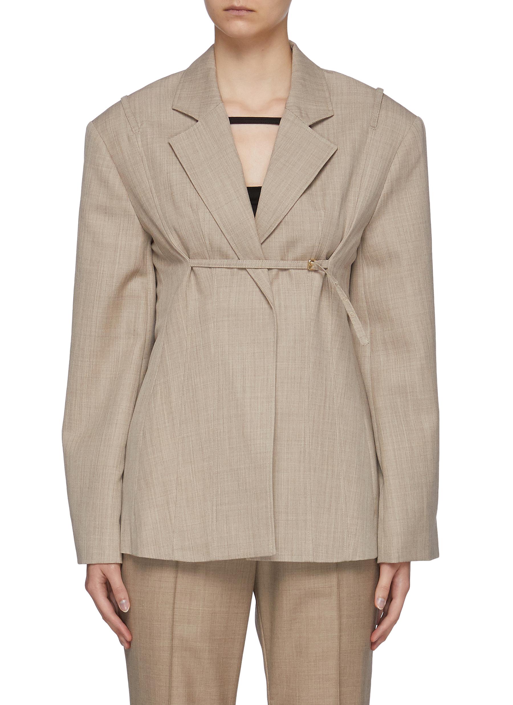 【関税込み】JACQUEMUS ベージュ The Sauge トラウザーズ Jacquemus - La Veste Sauge line-blend jacket Jacquemus