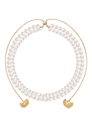 Main View - Click To Enlarge - CENTAURI LUCY - Art Nouveau Gingko Symphony Pearl 18K Gold Necklace
