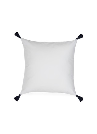 Main View - Click To Enlarge - LAGOM - Dark Blue Tasselled Cushion — White