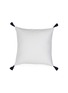 LAGOM - Dark Blue Tasselled Cushion — White