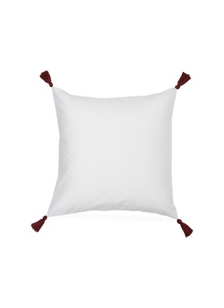 Main View - Click To Enlarge - LAGOM - Burgundy Tasselled Cushion — White