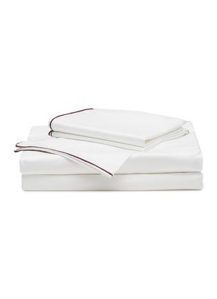 Main View - Click To Enlarge - LAGOM - Queen Size Cotton Sateen Duvet Set — Burgundy
