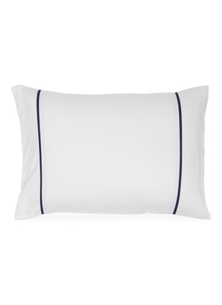 Main View - Click To Enlarge - LAGOM - Boudoir' Back Ridge Cotton Sateen Pillow — Dark Blue