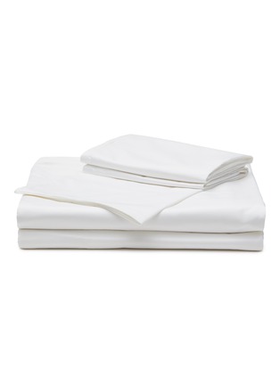 Main View - Click To Enlarge - LAGOM - Queen Size Cotton Sateen Duvet Set — White