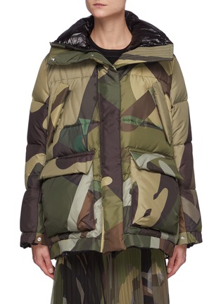 Main View - Click To Enlarge - SACAI - x KAWS Camouflage Print Puffer Jacket