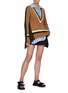 Figure View - Click To Enlarge - SACAI - Striped V-Neck Drapped Wool Jumper