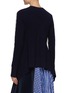 Back View - Click To Enlarge - SACAI - Striped V-Neck Drapped Wool Jumper