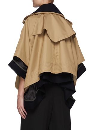 Back View - Click To Enlarge - SACAI - Half Sleeved Wool Melton Trench Jacket