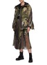 Figure View - Click To Enlarge - SACAI - x KAWS Belted Camouflage Print Pleated Chiffon Midi Skirt