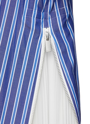 Detail View - Click To Enlarge - SACAI - Side Slit Striped Cotton Poplin Shirt Dress
