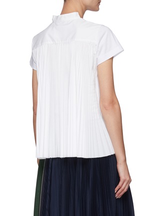 Back View - Click To Enlarge - SACAI - Pleat Back Cotton T-shirt