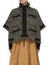 Main View - Click To Enlarge - SACAI - Fringed Tweed Cropped Short Sleeved Blouson