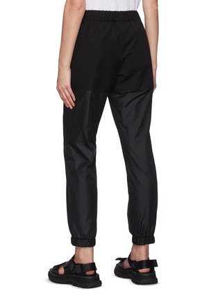 Back View - Click To Enlarge - SACAI - Belted Cotton Twill Panelled Nylon Jogger Pants