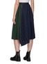 Back View - Click To Enlarge - SACAI - Zip Detail Duo-tone Pleated Midi Skirt