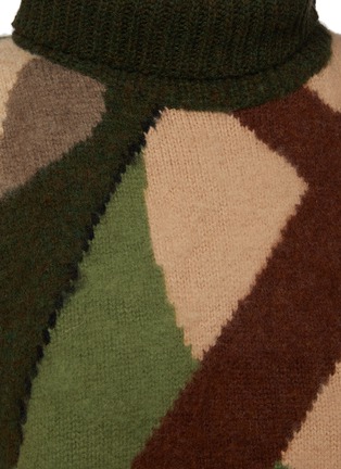  - SACAI - x KAWS Camouflage Print Jacquard Wool Knit Turtleneck Jumper