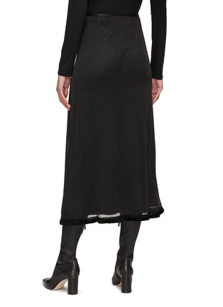 Back View - Click To Enlarge - JIL SANDER - Tonal Trimmed Silk A Line Skirt