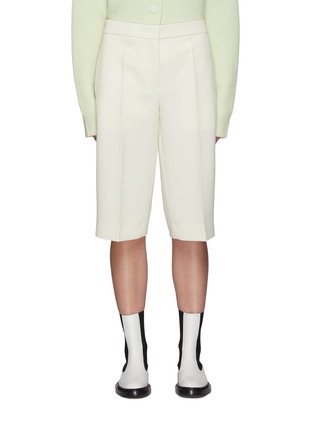 Main View - Click To Enlarge - JIL SANDER - Pleated Fleece Wool Culottes