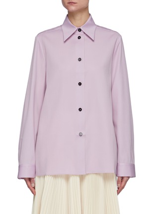 Main View - Click To Enlarge - JIL SANDER - Relaxed Fit Fleece Wool Shirt