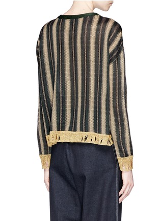 Back View - Click To Enlarge - ACNE STUDIOS - 'Blanca' metallic trim stripe sweater