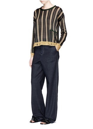 Figure View - Click To Enlarge - ACNE STUDIOS - 'Blanca' metallic trim stripe sweater