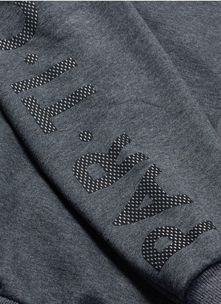 Detail View - Click To Enlarge - PARTICLE FEVER - Reflective logo zip pocket French terry hoodie