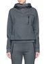 Main View - Click To Enlarge - PARTICLE FEVER - Reflective logo zip pocket French terry hoodie