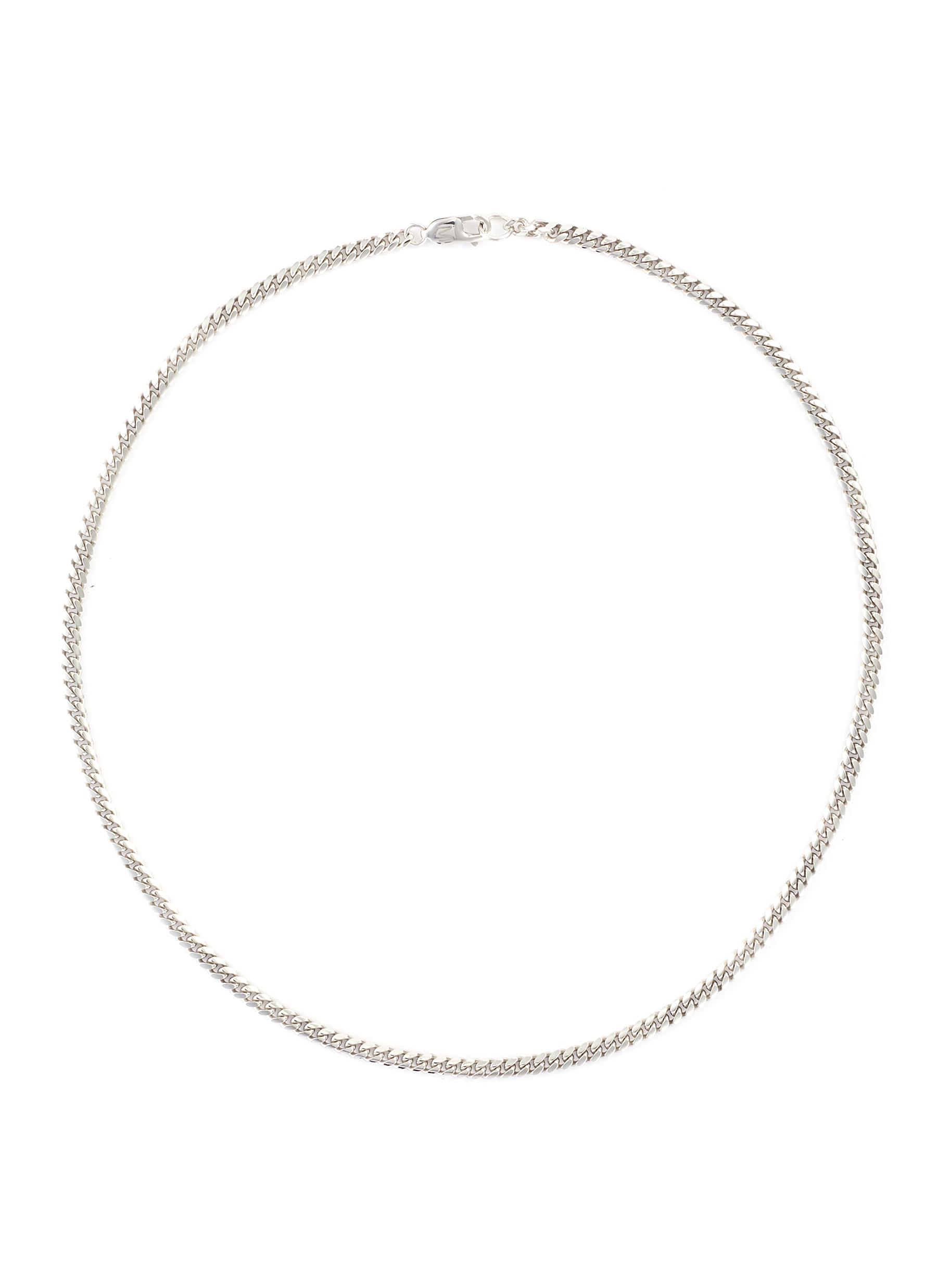 Round Curb Chain Sterling Silver Necklace