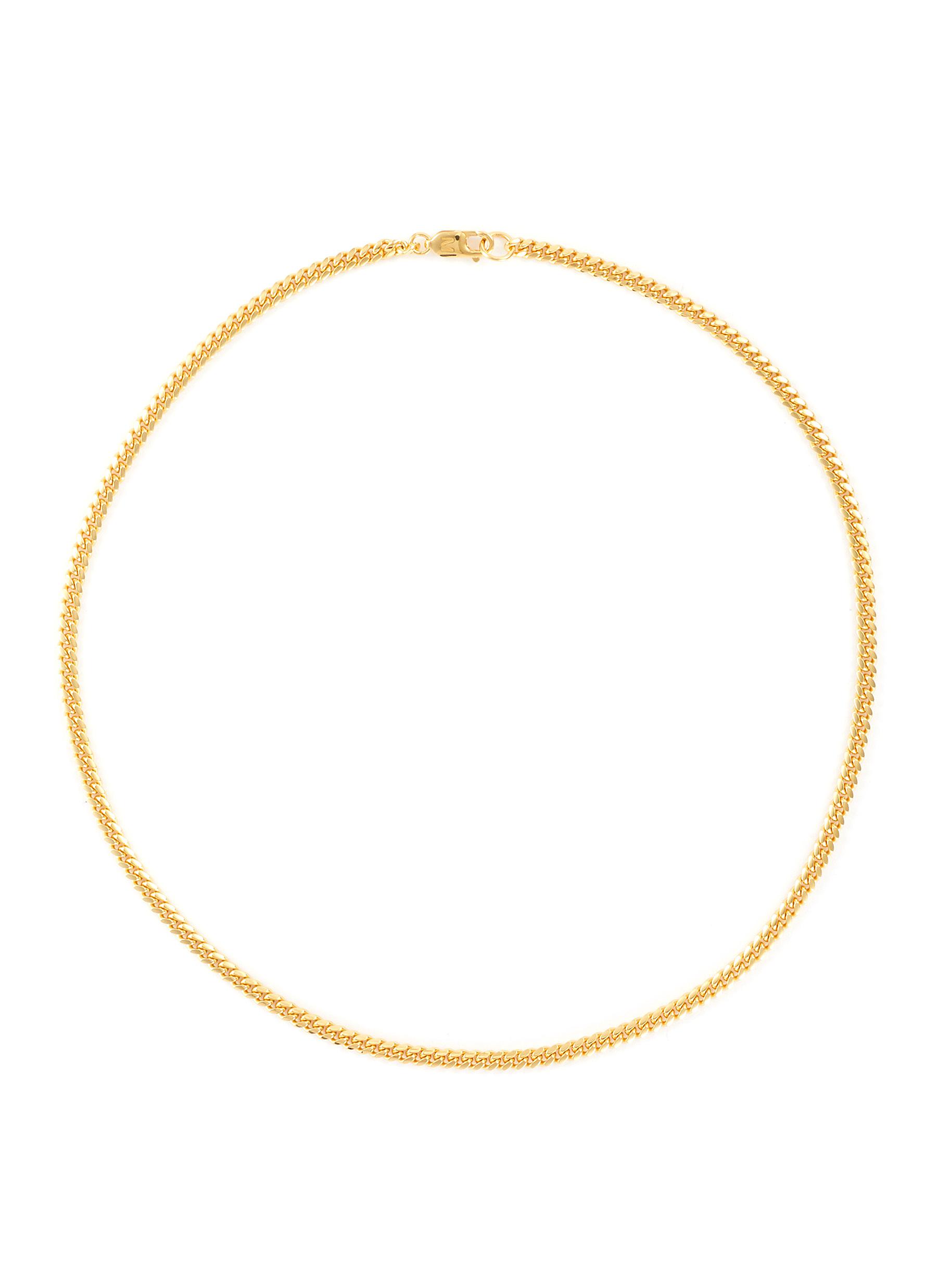 18k Gold Vermeil Round Curb Chain Necklace