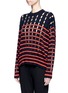 Front View - Click To Enlarge - T BY ALEXANDER WANG - Slit stripe cotton sweater