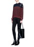 Figure View - Click To Enlarge - T BY ALEXANDER WANG - Slit stripe cotton sweater
