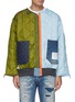 Main View - Click To Enlarge - DENHAM - x Lane Crawford Face Embroidered Bicoloured Quilted Nylon Zip Up Jacket