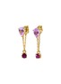 Main View - Click To Enlarge - YI COLLECTION - Ruby Pink Topaz 18k Gold Chain Earrings