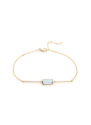 Main View - Click To Enlarge - YI COLLECTION - Aquamarine Charm 18K Yellow Gold Bar Bracelet