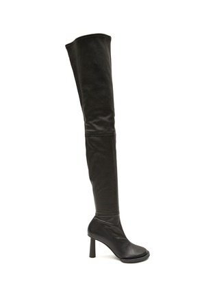 Main View - Click To Enlarge - JACQUEMUS - Les Bottes Carré Rond' Mismatching Heeled Leather Over The Knee Boots