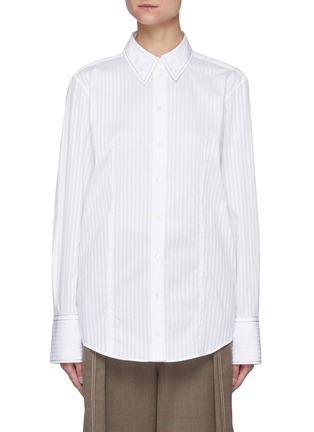 Main View - Click To Enlarge - JW ANDERSON - Striped Oversized Cotton Shirt