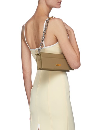 Figure View - Click To Enlarge - JACQUEMUS - La Sac Ciuciu Leather Baguette Chain Strap Shoulder Bag