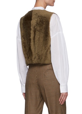 Back View - Click To Enlarge - KARL DONOGHUE - Shearling Cropped Gilet