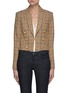 Main View - Click To Enlarge - L'AGENCE - Inez' Chequered Wool Blend Cropped Double Breasted Blazer